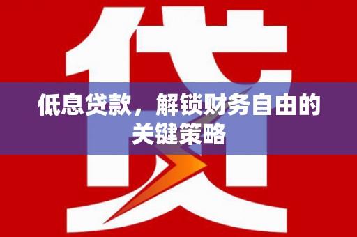 桑植低息贷款，解锁财务自由的关键策略